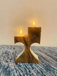 Elegante Portavelas de Madera para Decoración del Hogar, Centro de Mesa para Porche, Estilo Rústico, Idea de Regalo Encantadora - Product Image 5