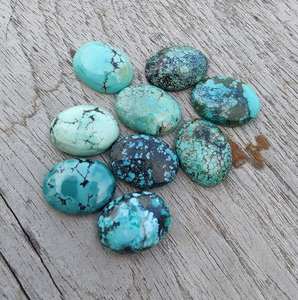 La boutique en ligne de turquoise tibétaine naturelle 6mm x 8mm dos plat ovale calibré pierres précieuses personnalisées en vrac prix usine pierres précieuses - Product Image 2