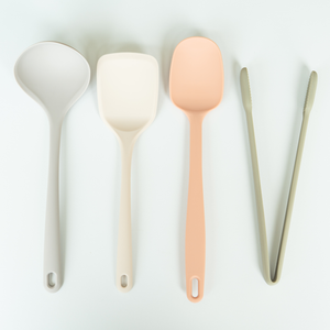 4 Piece <b>Cooking</b> <b>Utensil</b> <b>Set</b> Ladle Stir-fry Spoon Spatula Tongs Silicone Kitchen <b>Cooking</b> Tools - Product Image 2