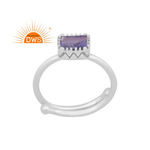 Anillo apilable de piedras preciosas de tanzanita Natural de plata de ley fina superventas, joyería personalizada para mujer, regalo para ella - Product Image 1