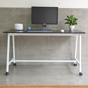 Escritorio Móvil Plegable FOS de 140x70cm, Escritorio Portátil de Madera con Patas de Hierro, Altura Ajustable para Dormitorio, con Almacenamiento - Product Image 6