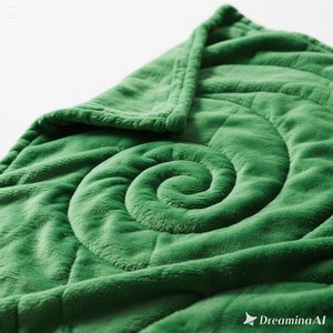 Manta de lana suave de lujo Cozy Green Spiral Diseño en relieve King Size - Product Image 3