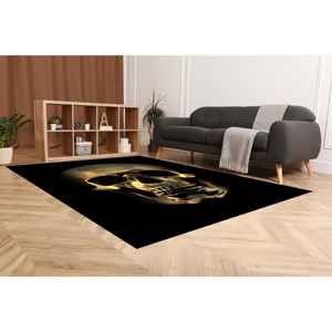 Golden <b>Skull</b> Rug, Loft Rug, <b>Skull</b> Rugs, Modern Rug, Salon <b>Decor</b> Rug,With Pile Soft Rug - Product Image 3