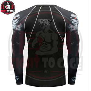 FIGHT CAGE GEARS Camiseta de Manga Larga y Leggings, Ropa Deportiva de Secado Rápido para Fitness, Conjunto de 2 Piezas de Spandex/Nylon Estampado para Hombre - Product Image 2