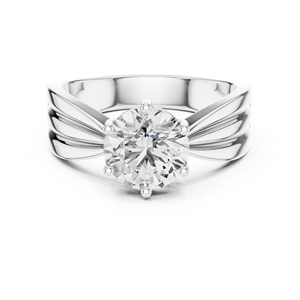 Bague de soirée en or jaune 14 carats avec diamant de laboratoire rond pour femme, idéale pour les fiançailles, certifiée IGI, bijoux fins, nouveau diamant de culture - Product Image 3