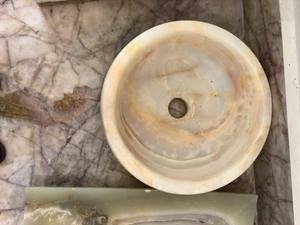 Lavabo en onyx naturel, Lavabo en onyx vert multi, Lavabo de salle de bain en onyx circulaire - Product Image 6