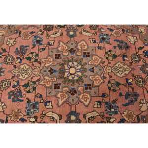 Vintage Rug, Accent 3.7x5.4 ft Turkish Rug, <b>Red</b> Animal Print <b>Wool</b> Rug - Product Image 5