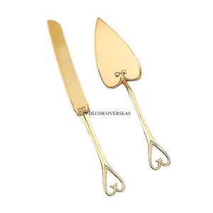 Juego de cuchillos y servidor de pastel de aspecto real de Metal de calidad de lujo chapado en oro de alta calidad de aspecto atractivo de la India al precio más bajo - Product Image 4