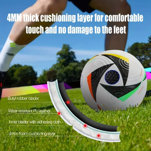 ลูกบอลแข่งขันอย่างเป็นทางการขนาดมาตรฐาน5สำหรับผู้ใหญ่วัยรุ่นหนังพียูไร้รอยต่อการเก็บฟุตบอลอากาศต่ำโลโก้ออกแบบได้ตามต้องการ - Product Image 2