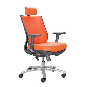 Premier-F Ergonomic Office Chair <b>Footrest</b> Contemporary Design Chrome Adjustable Height Foam Fabric for Home Workshop Bedroom - Product Image 2