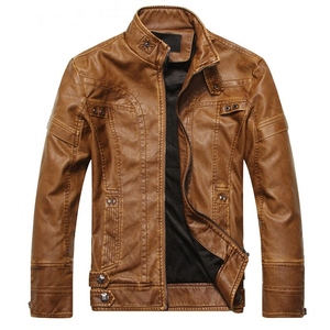 Chaquetas de Cuero para Hombre, Chaqueta de Motociclista de Cuero, Abrigos de Cuero Casuales de Otoño para Hombre, Chaqueta de Marca Ajustada para Hombre - Product Image 4