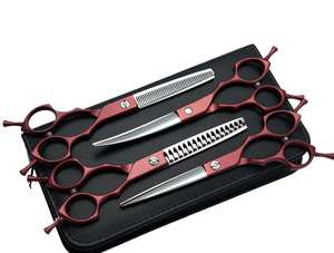 Zorg กรรไกรตัดขนสุนัขแบบฟันเลื่อย440C ขนาด7.5นิ้วสแตนเลสสตีลสีดำด้ามจับมีคม - Product Image 2