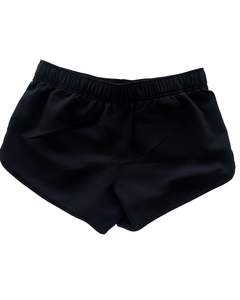 Black <b>Women</b> Curve Hem <b>Shorts</b> With <b>White</b> Trim Elastic Waist Soft Lightweight Summer Sports Running Casual Comfortable Bottoms - Product Image 6