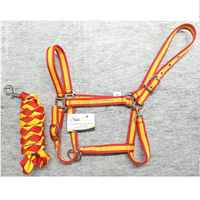 Cabestro de caballo de nailon ajustable de alta calidad con logotipo personalizable de plomo de 2 metros colores rojo/amarillo precio al por mayor uso ecuestre