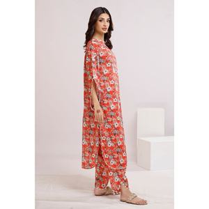 Traje de Dos Piezas Rojo para Mujer, Sin Costuras, 100% Algodón - Product Image 5