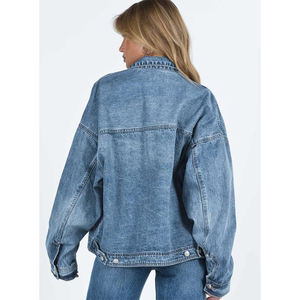 ใหม่แจ็กเก็ตยีนส์ฟอกวินเทจของผู้หญิงมีกระดุมแบบลำลองระบายอากาศได้ตามต้องการมีกระดุมย้อมสี - Product Image 4