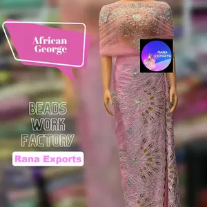 Alta demanda tela bordada DIY hecho a mano somalí George Wrapper para mujer vestido de boda a la venta - Product Image 3