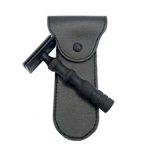 Kounain Rasoir de sécurité professionnel à double tranchant pour hommes et femmes Manche en bois naturel durable Utilisation du rasage du visage rouge - Product Image 1