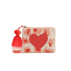 Moda Premium Fancy Handwork bordado con cuentas diseño de corazón grande monedero diseñador de joyería y lujo de moda para niña - Product Image 1