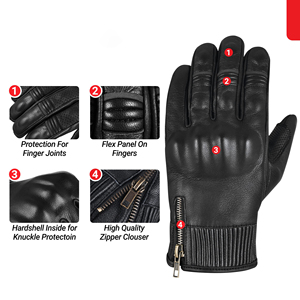 ถุงมือขี่มอเตอร์ไซค์สำหรับผู้ชายถุงมือแข่งรถหนัง PU สำหรับกลางแจ้งหน้าจอสัมผัสแบบเต็มนิ้ว - Product Image 3