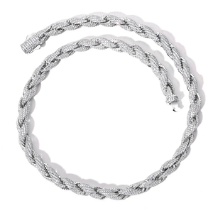 สร้อยคอเชือกแบบ Iced Out สำหรับผู้ชายและผู้หญิง ประดับด้วยเพชรโมอิสซาไนต์เทียม เครื่องประดับฮิปฮอปสุดหรู - Product Image 4