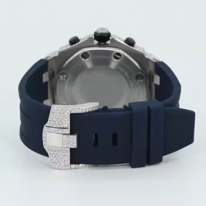 Tùy Chỉnh Chất Lượng Cao Moissanite Kim Cương Studded Đồng Hồ Cơ Khí Sang Trọng Hip Hop Phong Cách 22Mm Thoải Mái Ban Nhạc Cao Su Kính Quay Số - Product Image 5