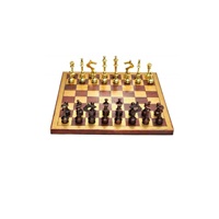 Fabricants de jeux d'échecs écologique Portable aimant en bois échecs faits à la main avec Base en bois plaqué or et argent de grande qualité