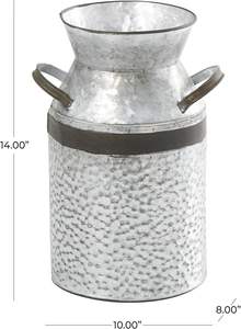 Maceta decorativa de lata de leche de Metal, acabado galvanizado, Material de hierro, jarrón de suelo ecológico para el hogar elegante, centro de mesa interior - Product Image 4