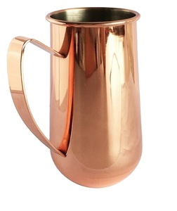 Wholesale <b>500ml</b> Copper Cocktail Cup with Handle Classic Mirror Beer Vodka Moscow Mule Eco-Friendly Custom Logo Travel - Product Image 1
