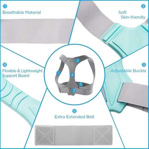 Correa de soporte de espalda ajustable de alta calidad, Corrector de postura para aliviar el dolor de cuello y hombros de malla transpirable para Unisex - Product Image 6