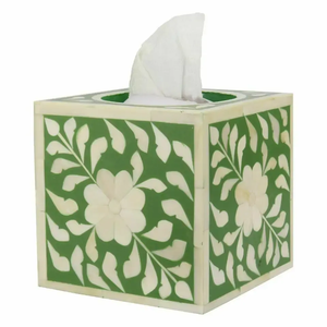 Caja de almacenamiento de servilletas cuadrada impresa personalizada al por mayor soporte de pañuelos con incrustaciones de hueso de aspecto más nuevo con tradebit - Product Image 5