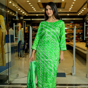 ชุด Kurta กางเกงตัดตรงผ้าไหมแท้ปักลายสไตล์อินเดียชุด Kurta - Product Image 1