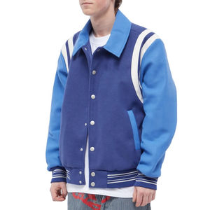 <b>Men's</b> American Style Schoolboy <b>Winter</b> <b>Jacket</b> with Wool Leather Sleeves Custom Logo <b>on</b> Front-Wholesale Available - Product Image 5