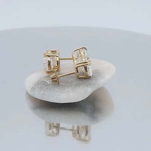 Boucles d'oreilles en diamant de laboratoire taille ovale 4,00 CTW certifiées IGI, en or massif 14 carats, boucles d'oreilles solitaires classiques en diamant pour femmes - Product Image 5