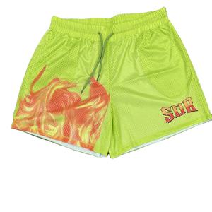 Nuevos pantalones cortos de malla Fitness Powerlifting con tecnología de sublimación de poliéster impresa con gráfico antiarrugas de 5 pulgadas - Product Image 2