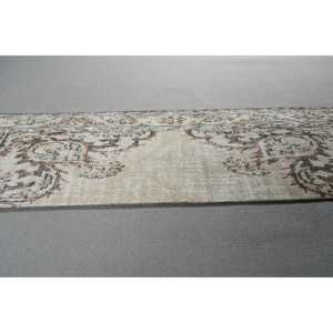Alfombra Turca Vintage de 1,8x6,1 pies, Alfombra de Pasillo, Alfombra de Lana Blanca - Product Image 3