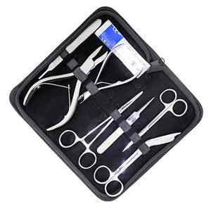 Kits quirúrgicos profesionales para estudiantes, fuente de alimentación de 7 piezas Manual, soporte de bisturí, fórceps de tejido, tijera Iris, Funda de cuero PU - Product Image 5