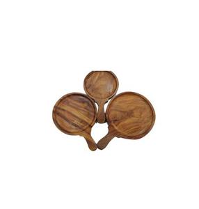 Plante à pizza en bois pour ustensiles de cuisine personnalisés à utiliser à la main pour 3 pièces de couleur bois naturel - Product Image 2