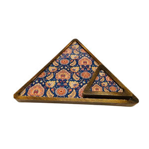 Ensemble de trois plateaux de service de finition imprimés et émaillés avec Base en MDF décor laser naturel emballage logo personnalisé - Product Image 2