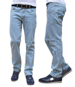 กางเกงยีนส์ผ้ายืดเอวสูงของผู้ชายใส่สบายสำหรับสวมใส่ทุกวันชุดปักลายสำหรับฤดูใบไม้ผลิฤดูหนาว - Product Image 3