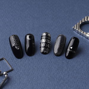 Rococó 18th Luxury Gold Silver Foil Nail Stickers 3D Líneas étnicas Gorgeous Point Decoration Professional OEM ODM Korea Design - Product Image 2