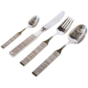 Vajilla de metal de calidad alimentaria a precio barato de la mejor calidad, juego de cubiertos decorativos para hoteles clásicos, acabado plateado para uso en vajilla - Product Image 1