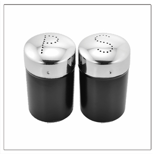 Juego de Salero y pimentero de herramientas de hierbas y especias de acero inoxidable negro Premium - Product Image 1