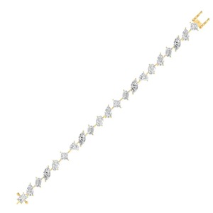 Bracelet tennis en diamants multi-formes certifiés IGI en or jaune/blanc/rose 14 carats - Product Image 5