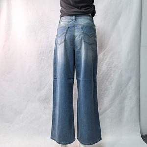Pantalones vaqueros de pierna recta de cintura alta de tela ecológica personalizados de alta calidad para mujer estilo suelto de moda para verano con cierre de cintura elástica - Product Image 5