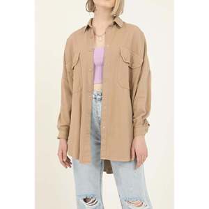 Camisa con Bolsillo Camel - Camel - Product Image 3