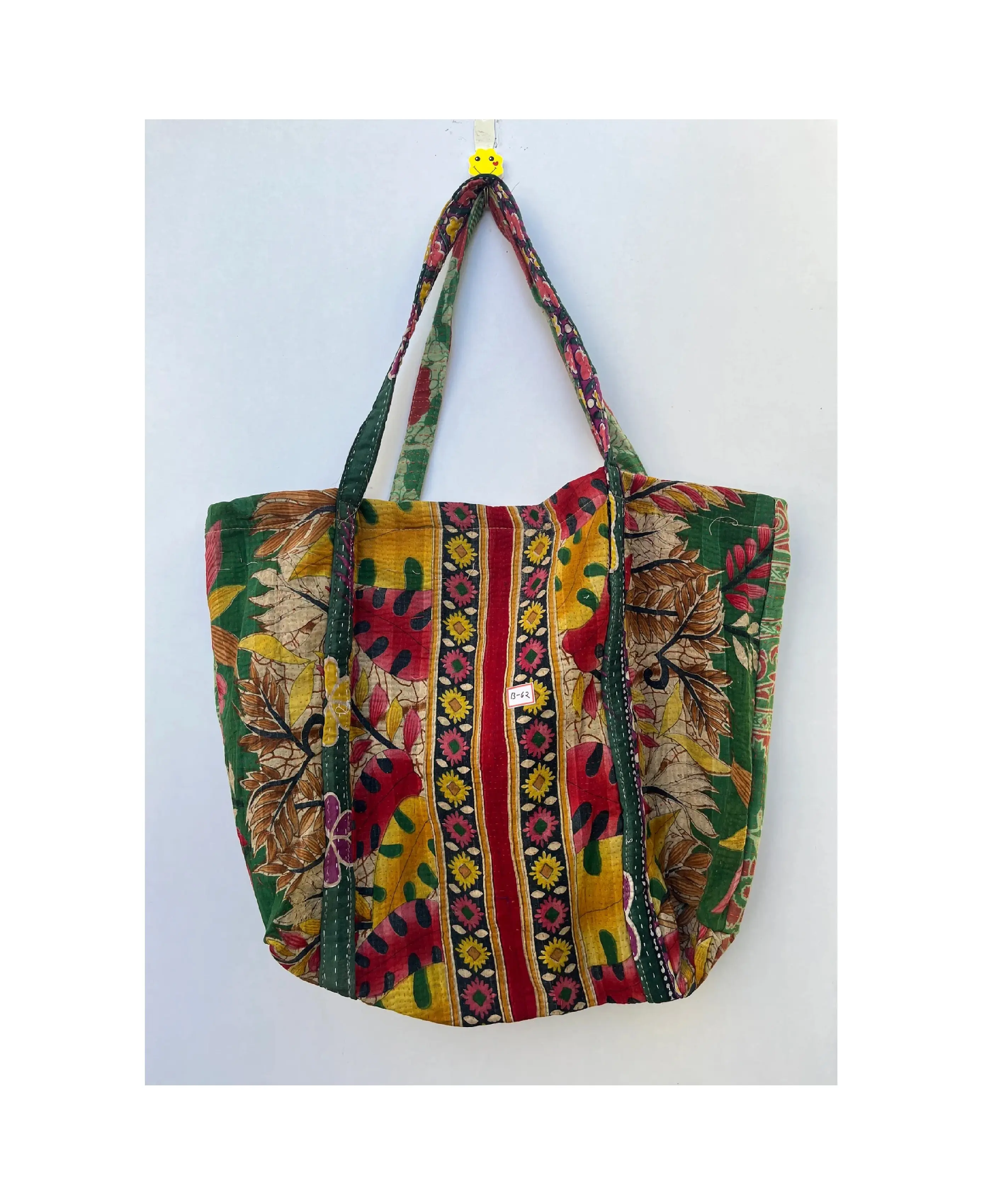 Sac Kantha en coton fait à la main pour femmes, sac de Shopping en coton, sacs de styliste avec poche