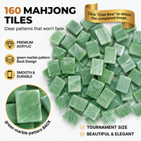 Tuiles américaines modernes de luxe, fabriquées en usine OEM, design en acrylique vert, œuvres d'art américaines, tuiles de mahjong classiques