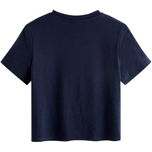 Top corto para mujer, camiseta de manga corta, con cuello redondo producto nuevo, algodón transpirable, opción de talla grande - Product Image 6