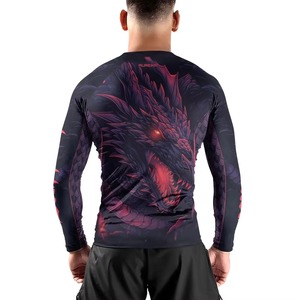 Rashguard de BJJ léger à manches courtes, séchage rapide, extensible, logo personnalisé, MMA, grappling, haut d'entraînement, spandex/polyester, respirant - Product Image 6